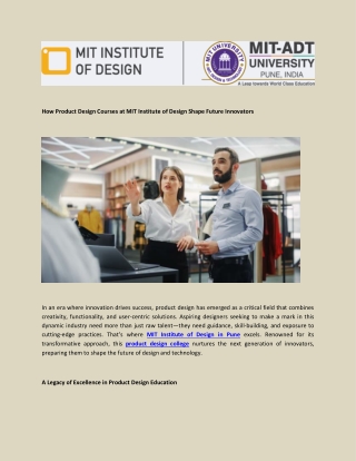 How Product Design Courses at MIT Institute of Design Shape Future Innovators