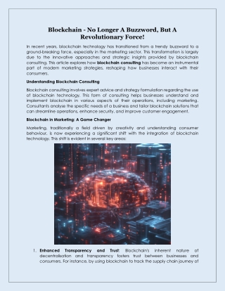 Blockchain - No Longer A Buzzword, But A Revolutionary Force!