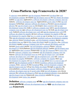 Cross-Platform App Frameworks in 2020