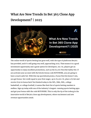 What Are New Trends In Bet 365 Clone App Development_ _ 2025