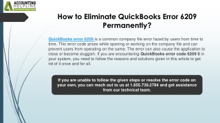 Effective Strategy To Resolve QuickBooks Error 6209