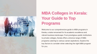 Top MBA Colleges in Kerala: Best Options for Your Future