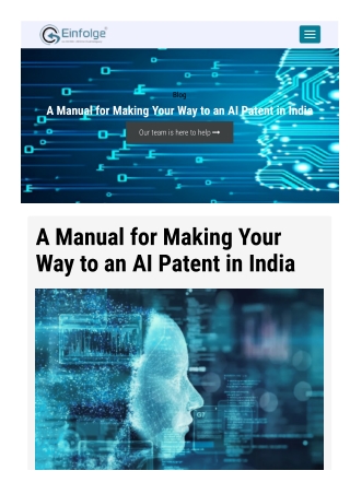 AI Patent Filing in india