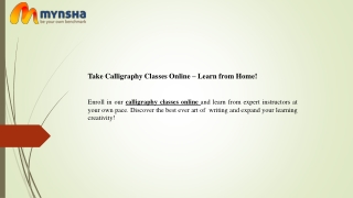 Take Calligraphy Classes Online – Learn from Home!
