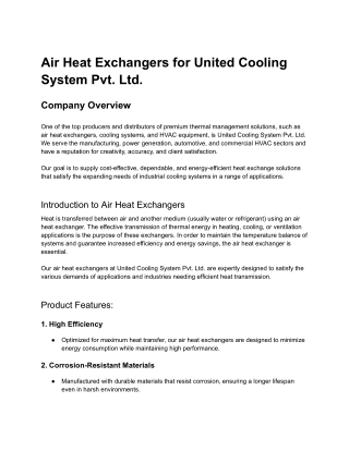 Air Heat Exchanger