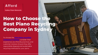 How to Choose the Best Piano Recycling Company in Sydney
