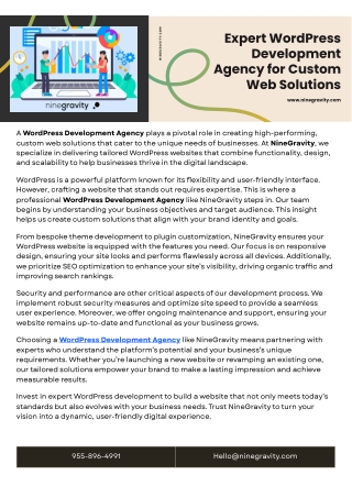 Expert WordPress Development Agency for Custom Web Solutions