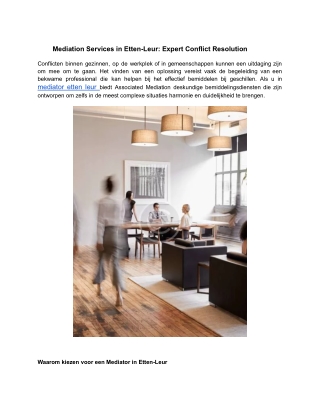 Mediation Services in Etten-Leur_ Expert Conflict Resolution