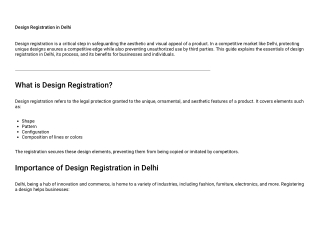 Design Registration In Delhi