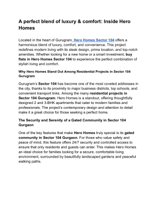 A perfect blend of luxury & comfort_ Inside Hero Homes Sector 104