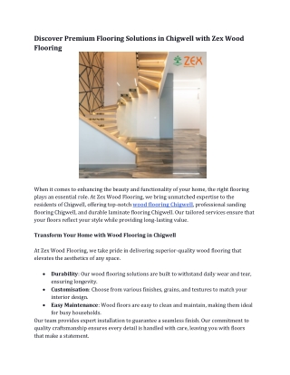 Discover Premium Flooring Solutions in Chigwell with Zex Wood Flooring
