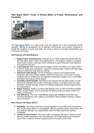 Tata Signa 4225.T Truck