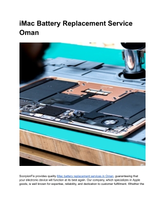 iMac Battery Replacement Service Oman