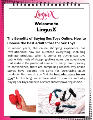 The Benefits of Buying Sex Toys Online How to Choose the Best Adult Store for Sex Toys