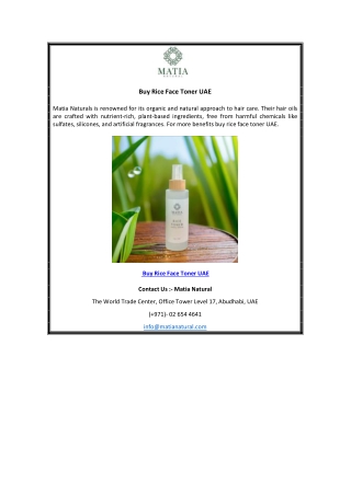 Buy Rice Face Toner​ UAE