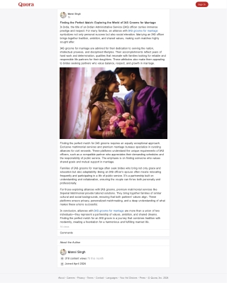 Finding the Perfect Match: Exploring the World of IAS Grooms for Marriage