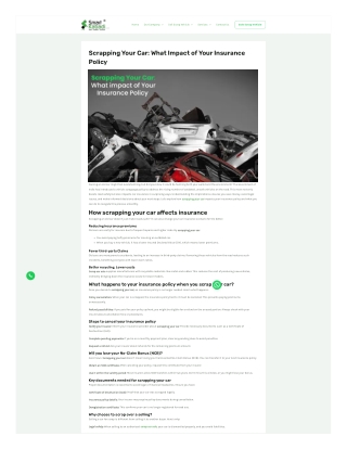 Scrapping Your Car: What Impact of Your Insurance Policy