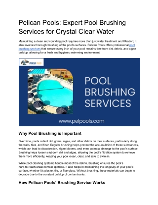 Pool brushing services