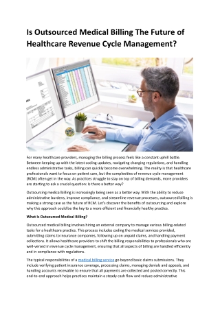 Outsourced Medical Billing