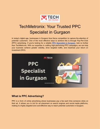PPC Specialist in Gurgaon – Drive Business Growth with TechMetronix