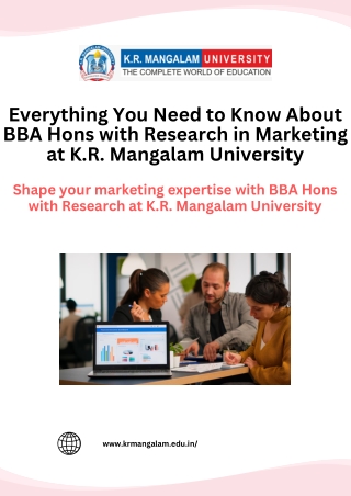 Everything You Need to Know About BBA Hons with Research in Marketing at K.R. Mangalam University