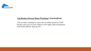 Sap Business Process Demo Workshop  Scmcloudbook