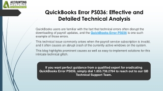 Simple Guide To Resolve QuickBooks Error PS036