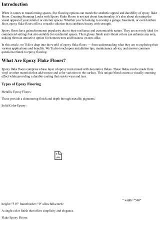 Creating Stunning Looks with Epoxy Flake Floors