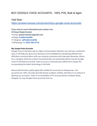 Buy Google Voice Accounts