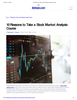 10 Reasons to Take a Stock Market Analysis Course