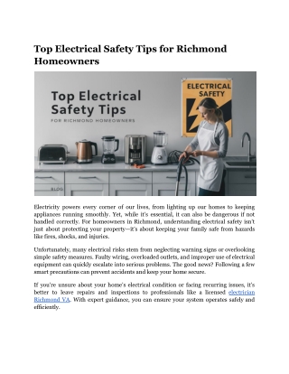 Top Electrical Safety Tips for Richmond Homeowners