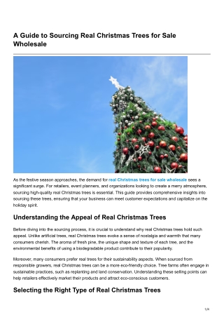 A Guide to Sourcing Real Christmas Trees for Sale Wholesale - Copy