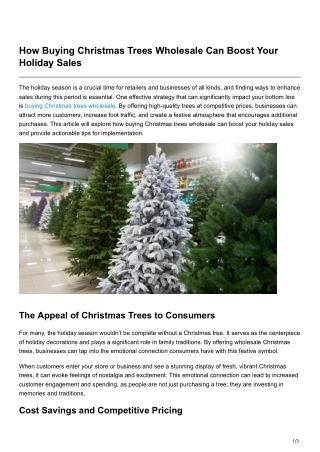 How Buying Christmas Trees Wholesale Can Boost Your Holiday Sales