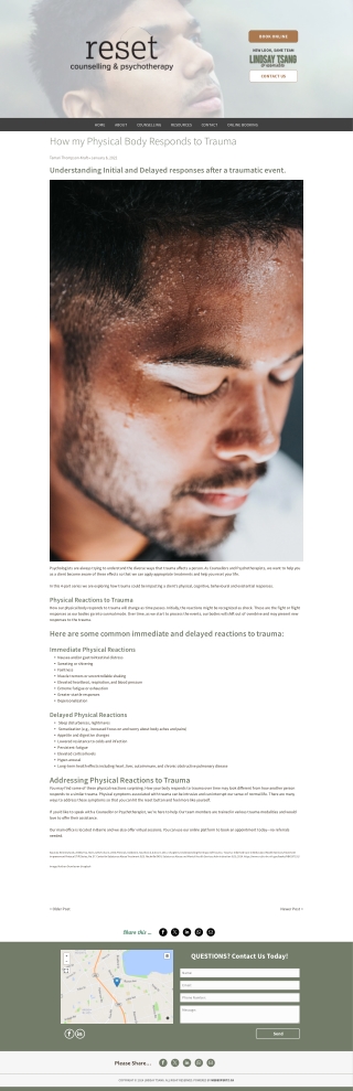 How my Physical Body Responds to Trauma