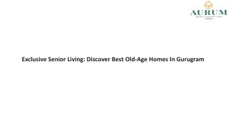 Exclusive Senior Living Discover Best Old-Age Homes In Gurugram