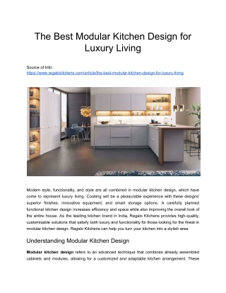The Best Modular Kitchen Design for Luxury Living