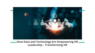 How Data and Technology Are Empowering HR Leadership – Transforming HR