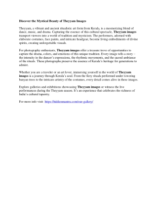 Discover the Mystical Beauty of Theyyam Images