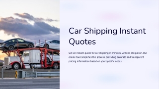 Car Shipping Instant Quotes