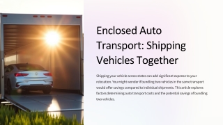 Enclosed Auto Transport