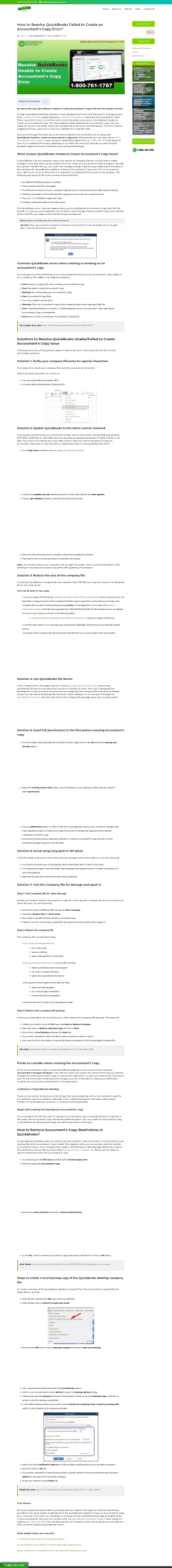 Resolve QuickBooks Unable to Create Accountant’s Copy Issue