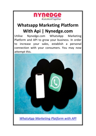 Whatsapp Marketing Platform With Api  Nynedge.com