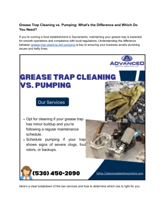 Grease Trap Cleaning vs. Pumping_ What's the Difference and Which Do You Need_