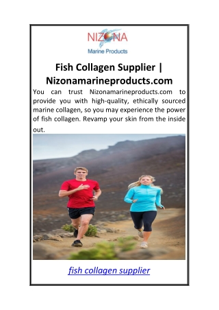 Fish Collagen Supplier  Nizonamarineproducts.com