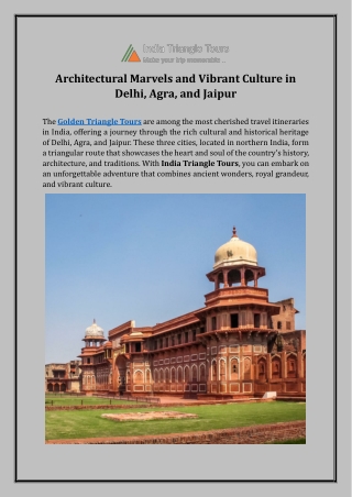 Architectural Marvels and Vibrant Culture in Delhi, Agra, and Jaipur
