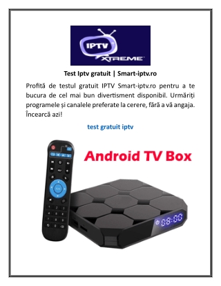 Test Iptv gratuit  Smart-iptv.ro