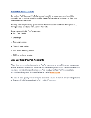 Buy Verified PayPal Accounts