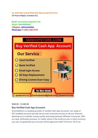 Buy Verified Cash App Accounts..UK