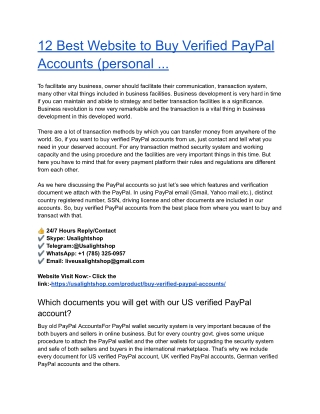 12 Best Website to Buy Verified PayPal Accounts (personal ...