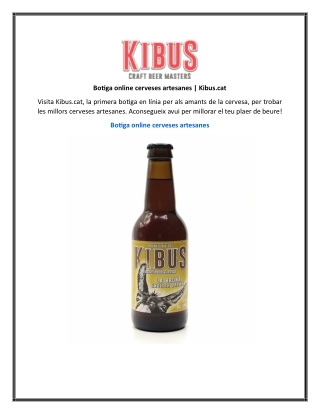 Botiga online cerveses artesanes Kibus.cat